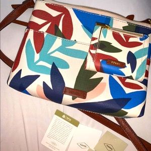 fossil crossbody and wallet. new with tags removed.